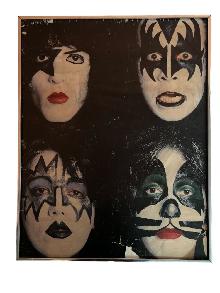 KISS 1979 Concert Poster 22x28 Metal Frame Good Condition