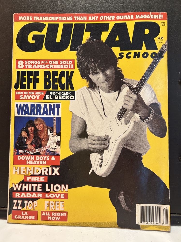 Guitar School Magazine Jan 1990 Jeff Beck Cover VG