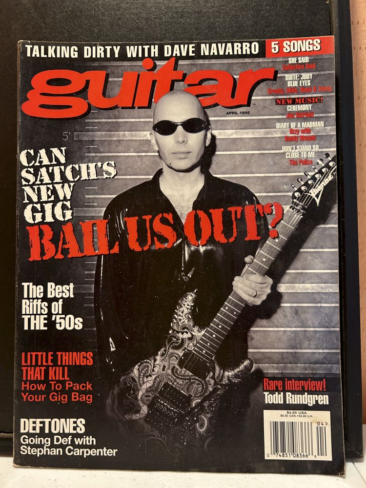 April 1998 Guitar Magazine Joe Satriani Cover VG
