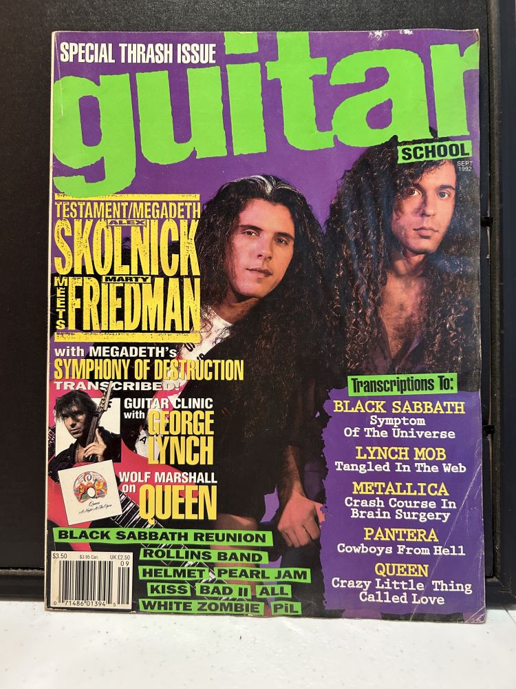 Guitar School Magazine Sept 1992 Special Thrash Issue VG