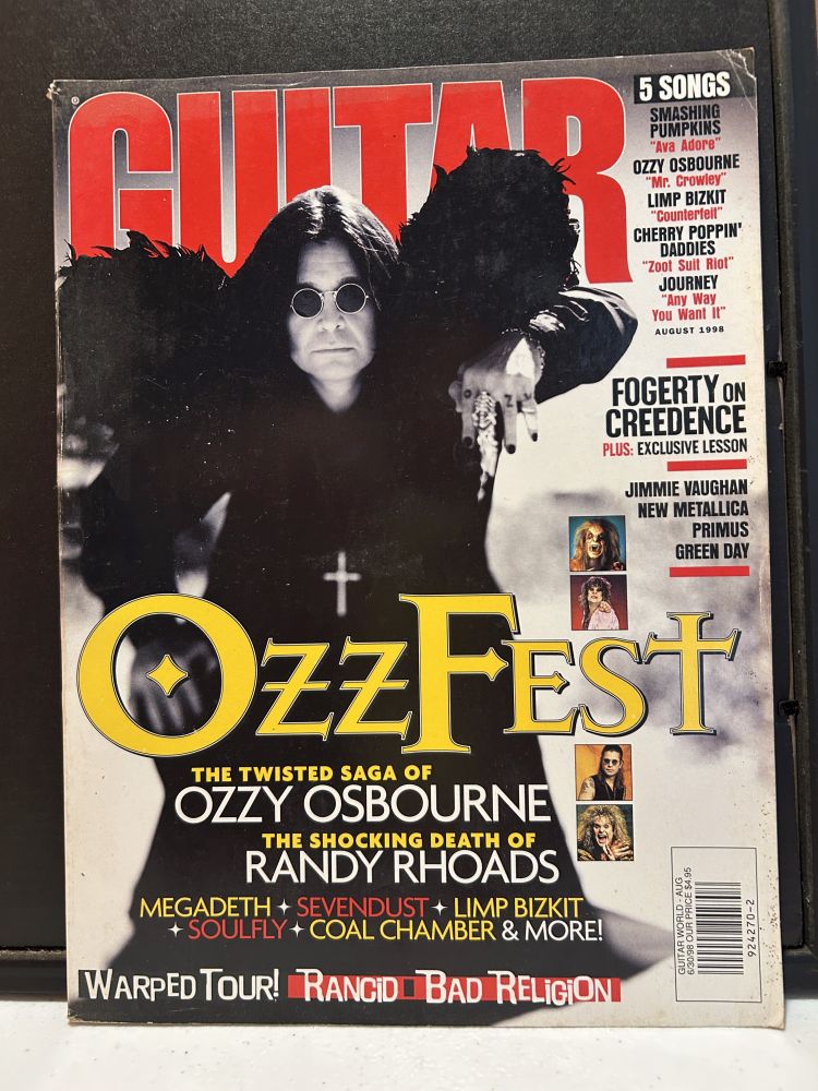 Guitar World Magazine Aug 1998 OzzFest Ozzy Osbourne Cover
