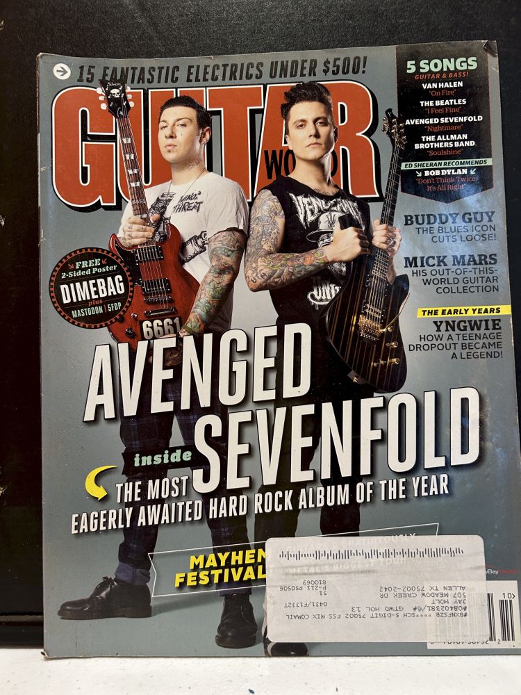 Guitar World Magazine Avenged Sevenfold Cover VG