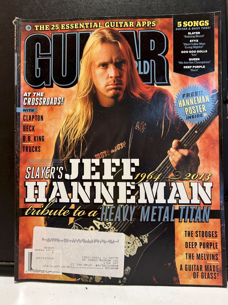 Guitar World Magazine Jeff Hanneman Tribute 2013 VG