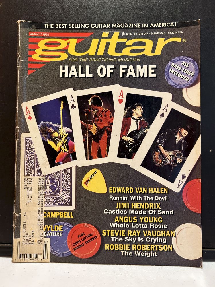 Guitar Magazine March 1992 Hall of Fame Issue
