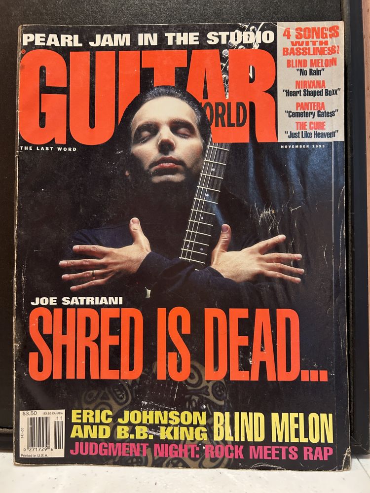 Guitar World Magazine Nov 1993 Joe Satriani Cover VG
