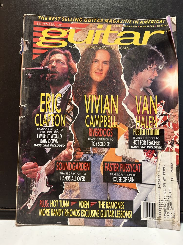 Guitar Magazine September 1990 Eric Clapton Van Halen