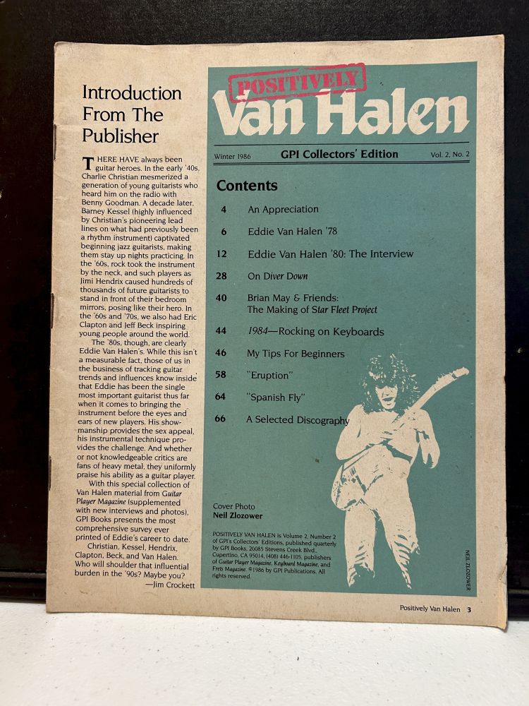 1986 Van Halen Winter GPI Collectors' Edition VG
