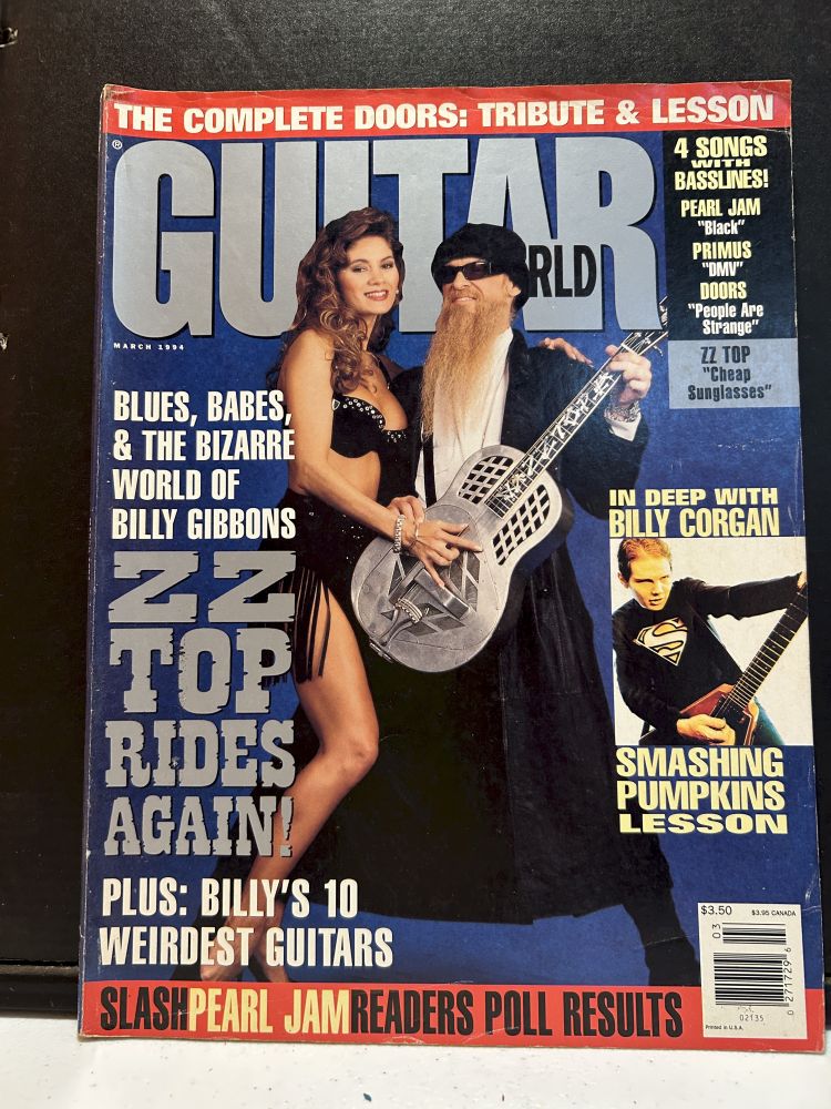 Guitar World March 1994 ZZ Top Cover Magazine VG