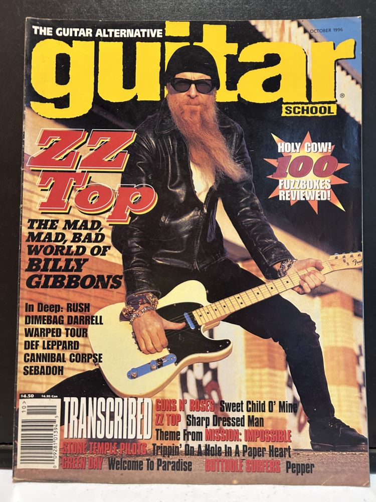 Guitar School Magazine ZZ Top Cover Oct 1996 VG