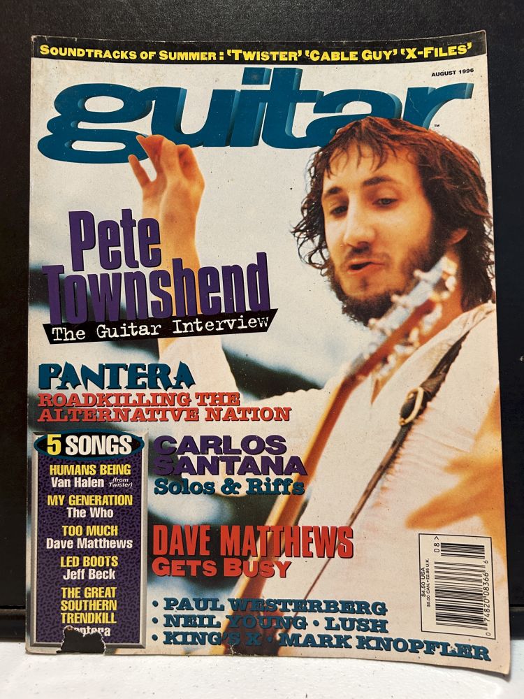 Guitar Magazine August 1996 Pete Townshend Cover VG