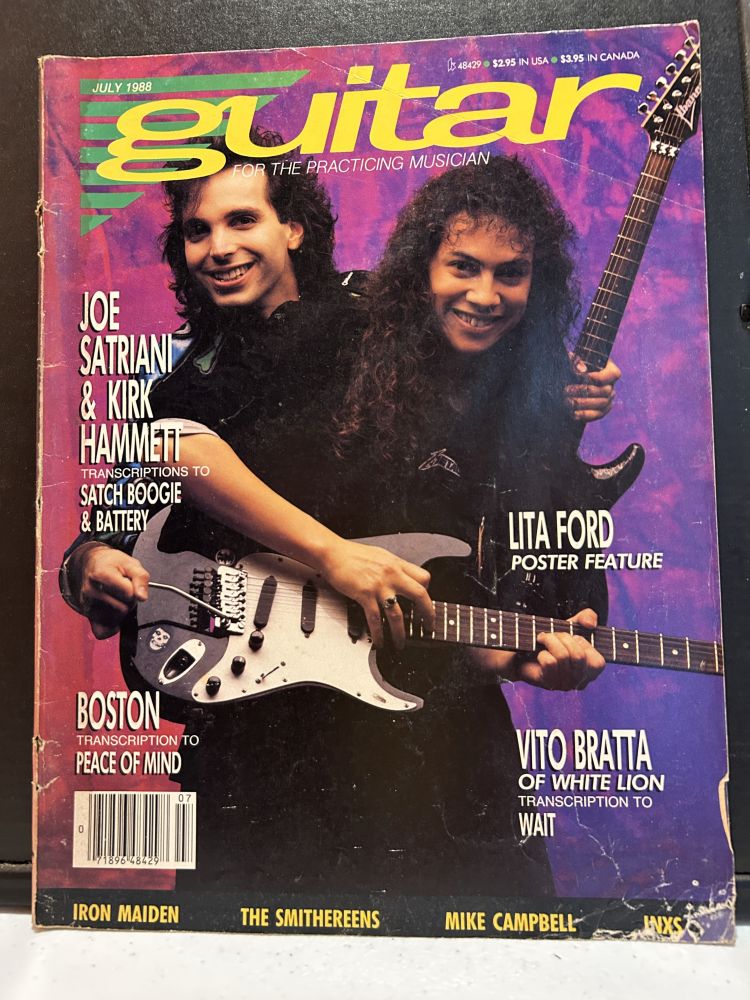 Guitar Magazine July 1988 Joe Satriani Kirk Hammett