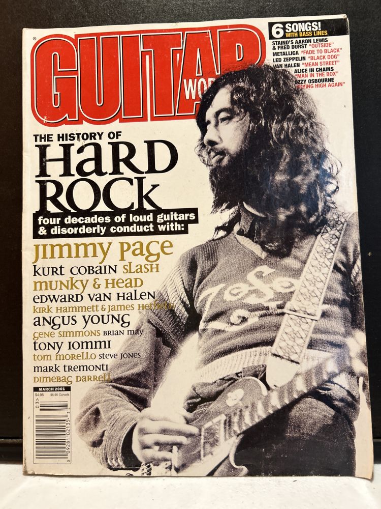 Guitar World March 2001 Magazine Jimmy Page Cover VG