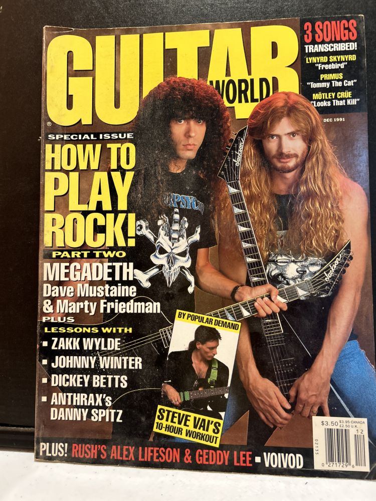 Guitar World Magazine Dec 1991 Megadeth Issue VG
