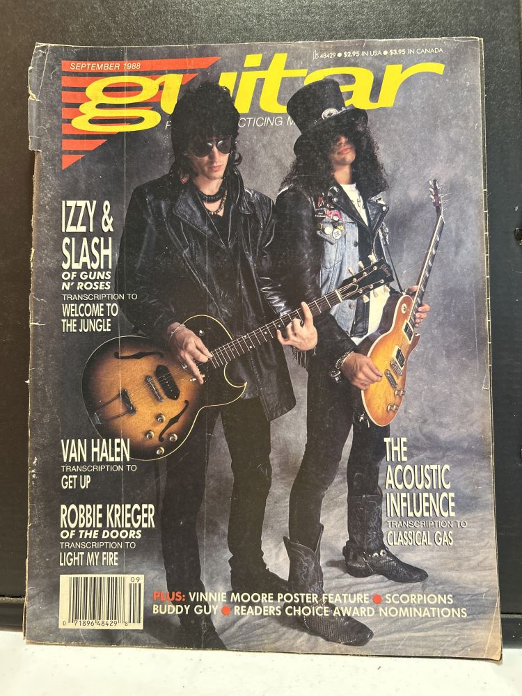 Guitar Magazine Sep 1988 Izzy & Slash Guns N' Roses Cover