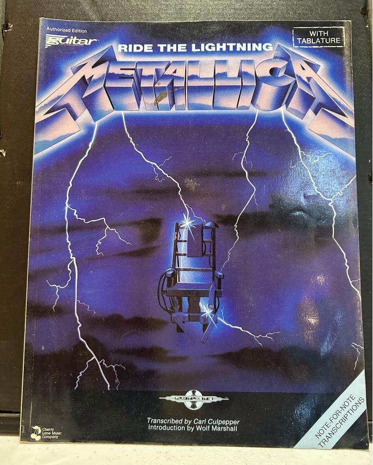 Metallica Ride the Lightning Guitar Tab Book Cherry Lane VG