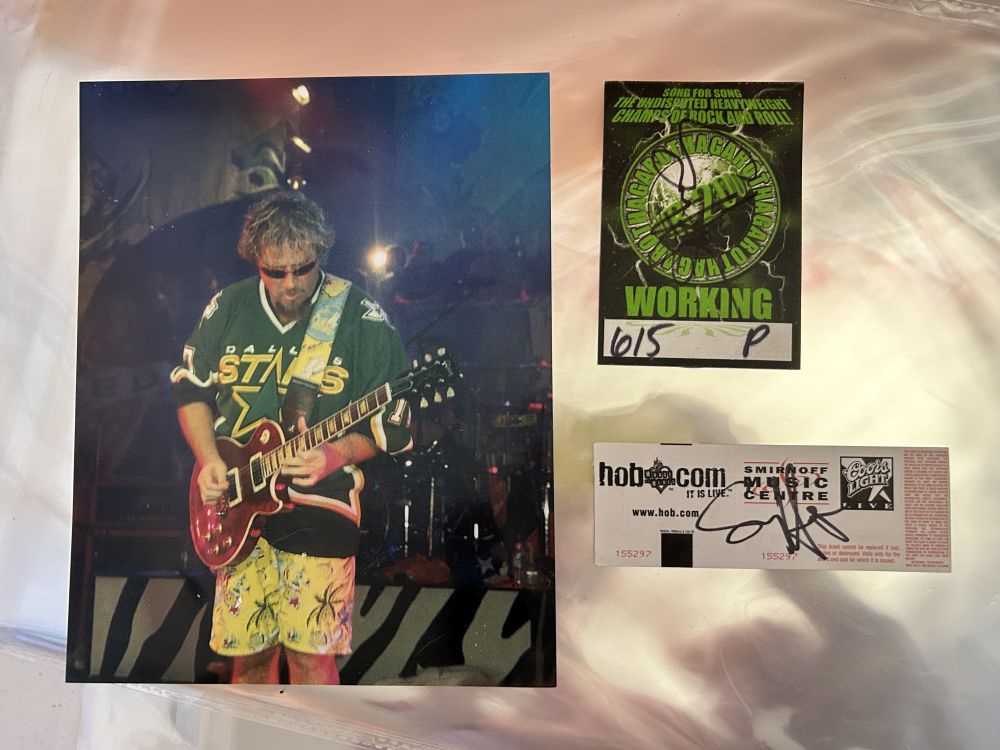 Sammy Hagar Signed 8x10 Photo w/Ticket & Passes Mint