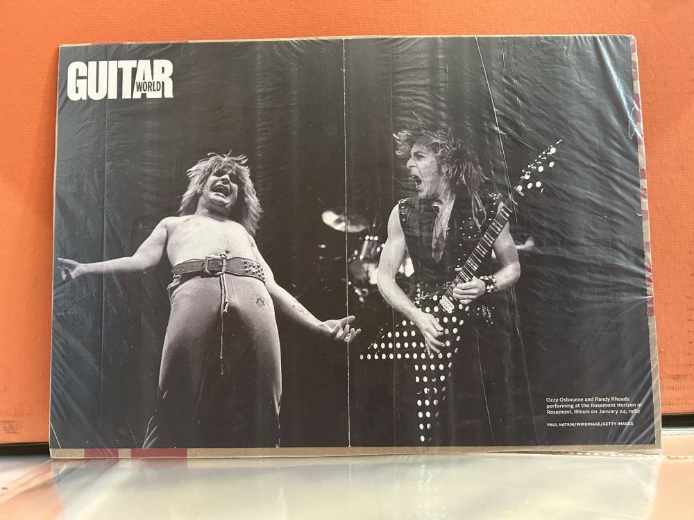 Ozzy Osbourne Randy Rhoads Guitar World Poster 1982 11x16 NM