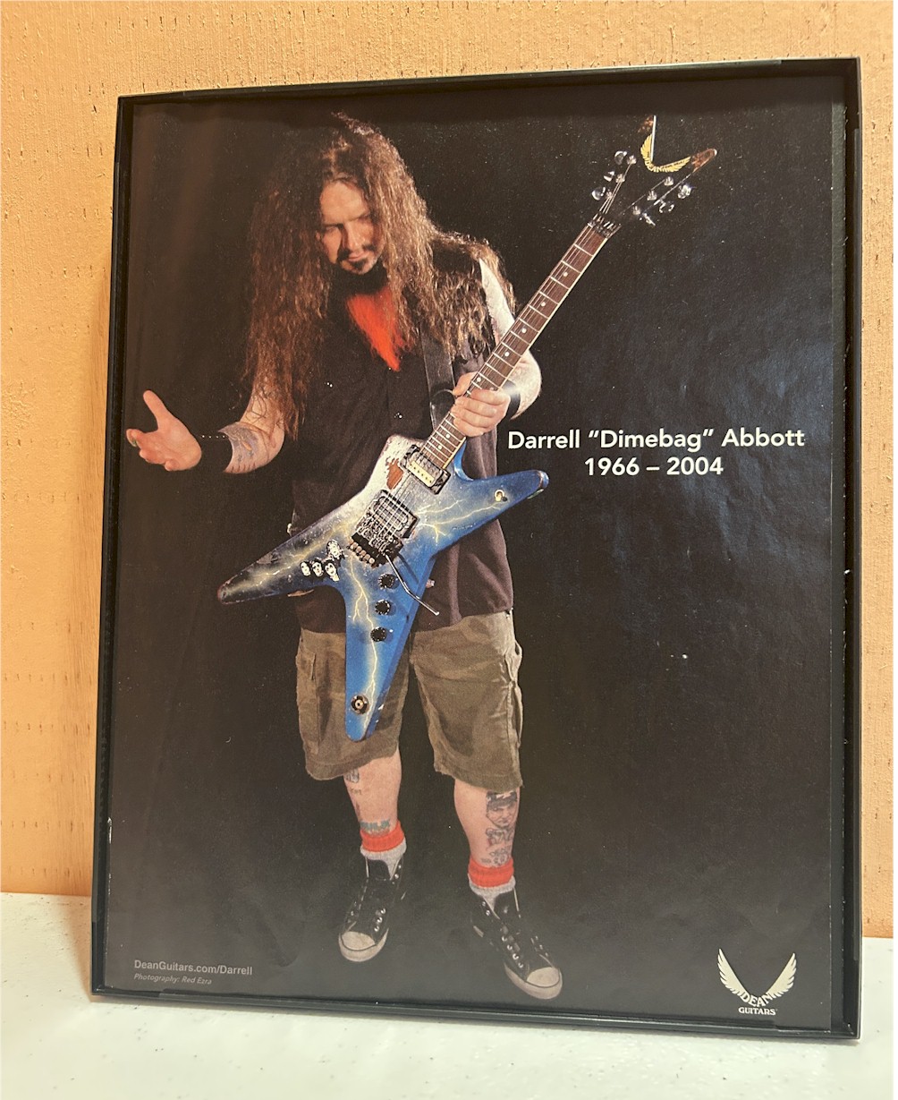 Dimebag Darrell 8x10 Framed Photo Mint Condition