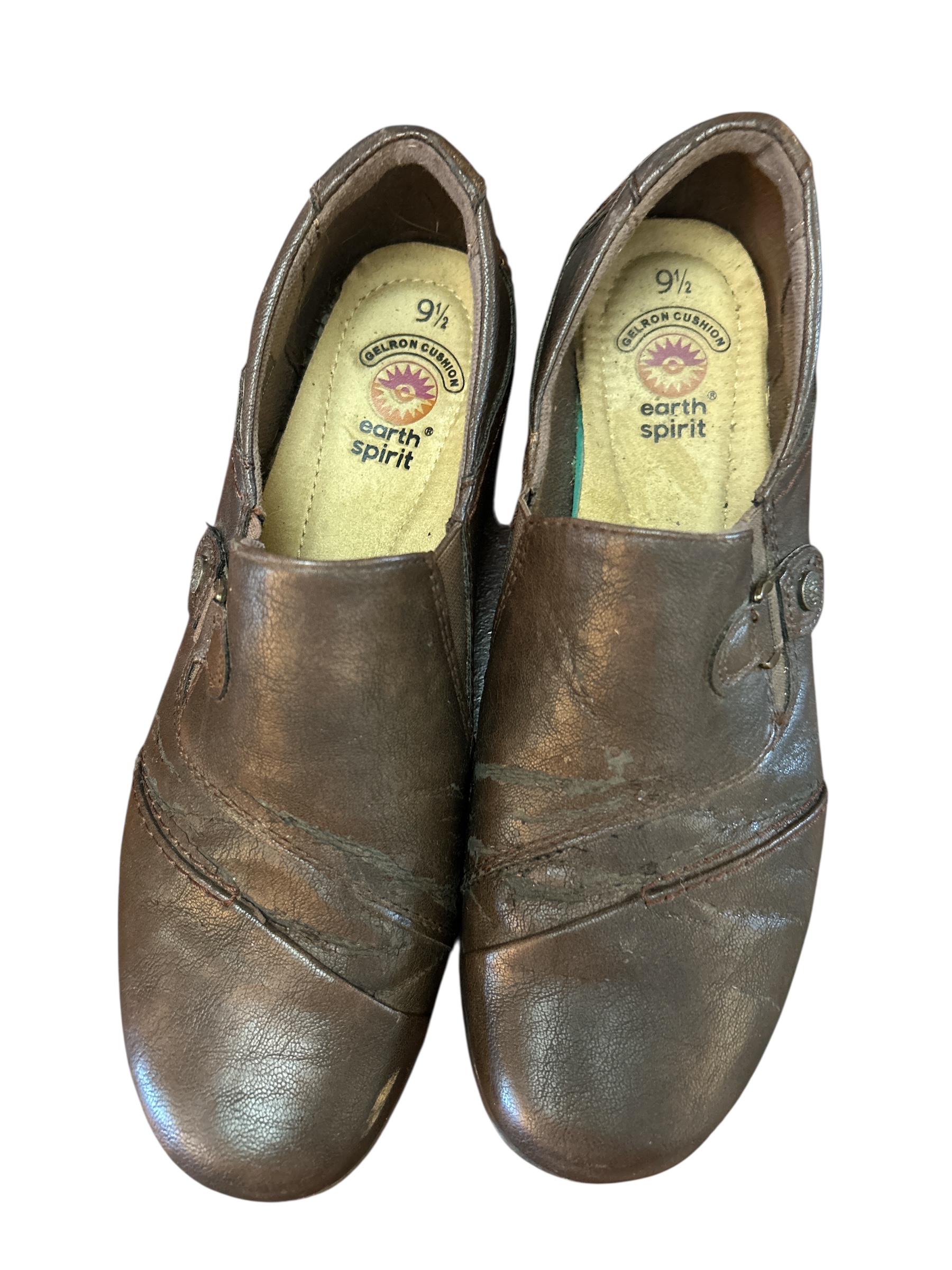 Women's Earth Spirit Leather Loafers Shoes - Gelron Cushion