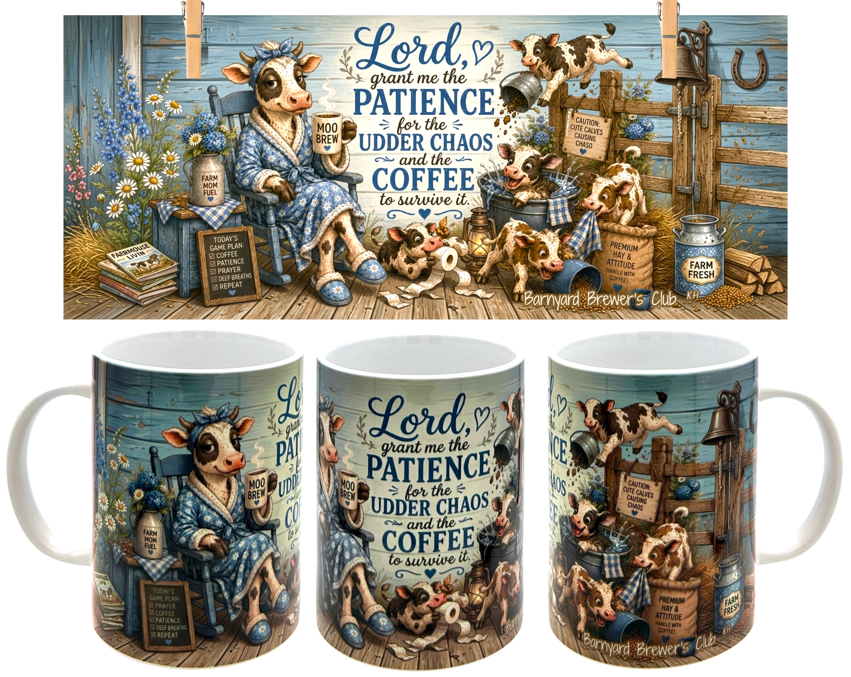  Cute Mama Cow Coffee Mug 15oz Funny Farmhouse Christian Gift Barnyard Brewers