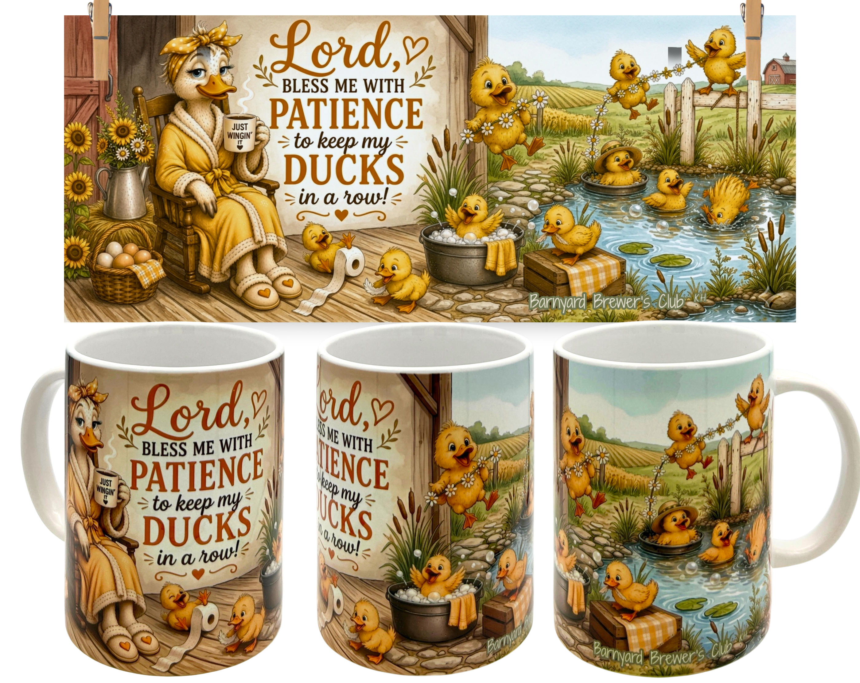 Cute Mama Duck Coffee Mug 15oz Funny Farmhouse Christian Gift Barnyard Brewers