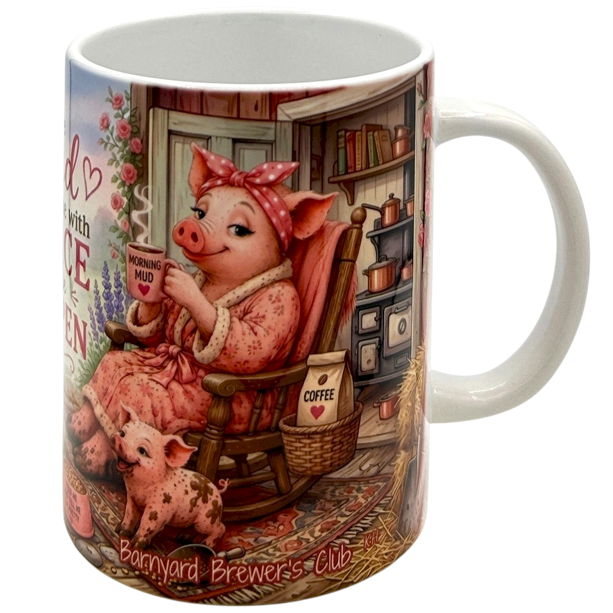 Cute Mama Pig Coffee Mug 15oz Funny Farmhouse Christian Gift Barnyard Brewers