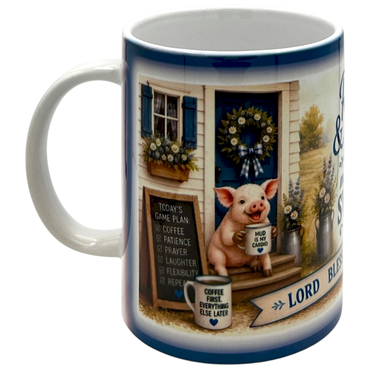  Cute Pig Coffee Mug 15oz Funny Farmhouse Christian Faith Gift Barnyard Brewers
