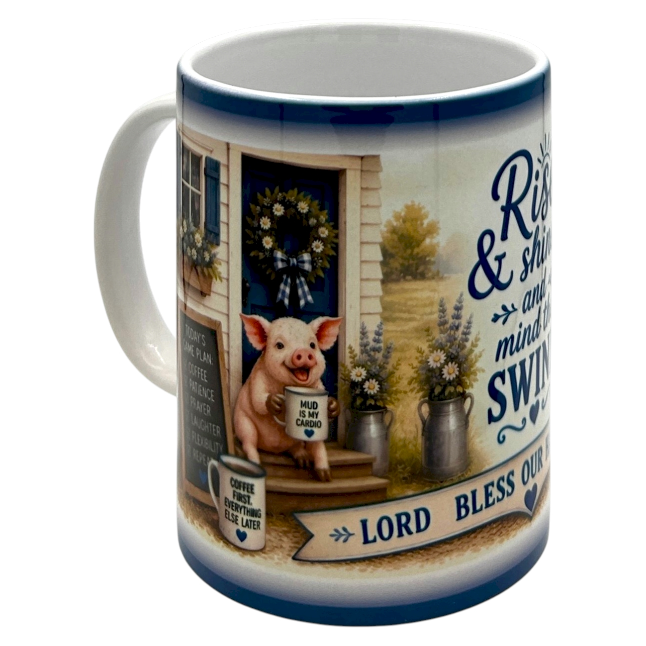  Cute Pig Coffee Mug 15oz Funny Farmhouse Christian Faith Gift Barnyard Brewers