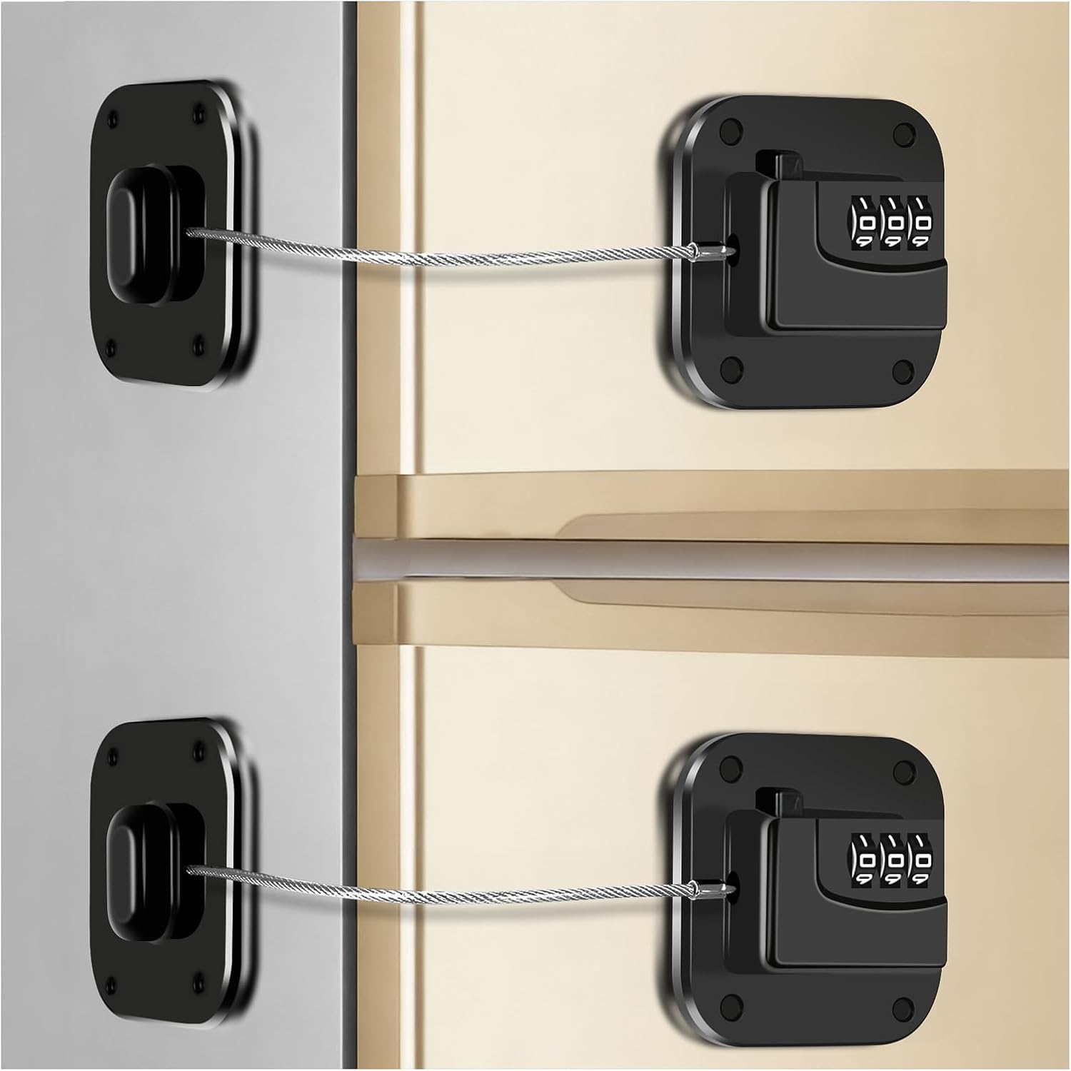 2 Pack Fridge Lock with Combination - Keyless Refrigerator Lock
