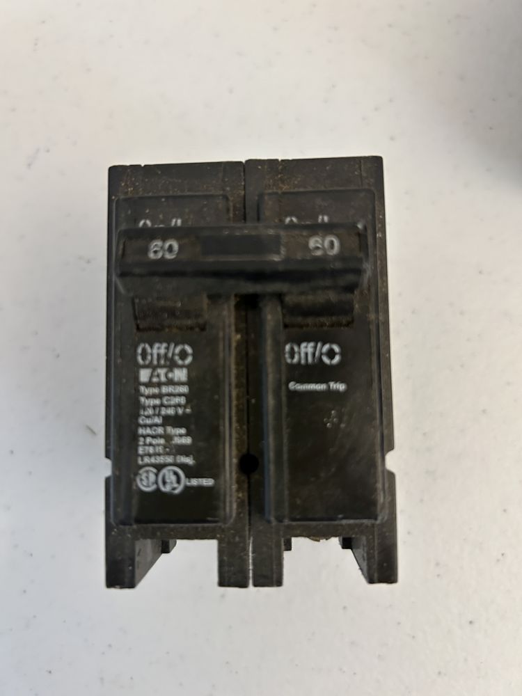Eaton 60 Amp Double Pole Circuit Breaker