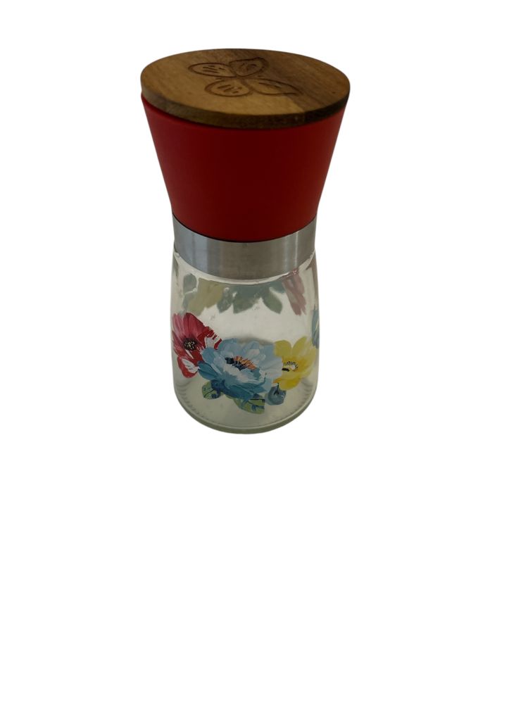 Pioneer Woman Glass/Wood Salt/Pepper Grinder