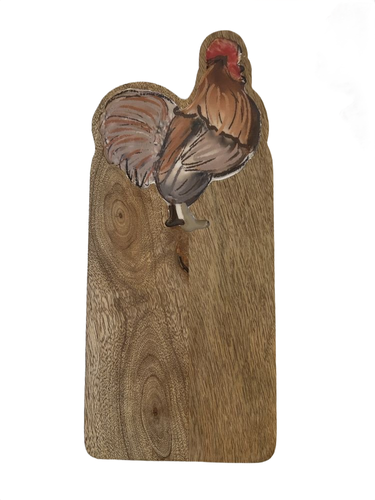 Mud Pie Rooster Cutting Board 13x6"