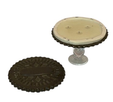 Oreo cake stand with decorative dome