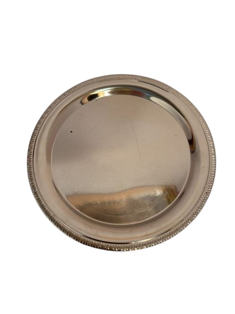 Silver-toned decorative charger plate