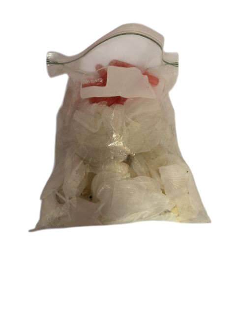 Bag of white roses and floral decor – assorted