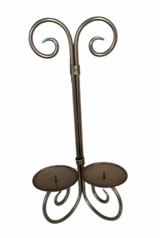 Metal candle decorative scroll base