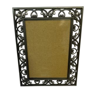 Decorative metal picture frame – black with scrollwork